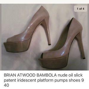 ATWOOD BAMBOLA nude oils slick iridescent shoes